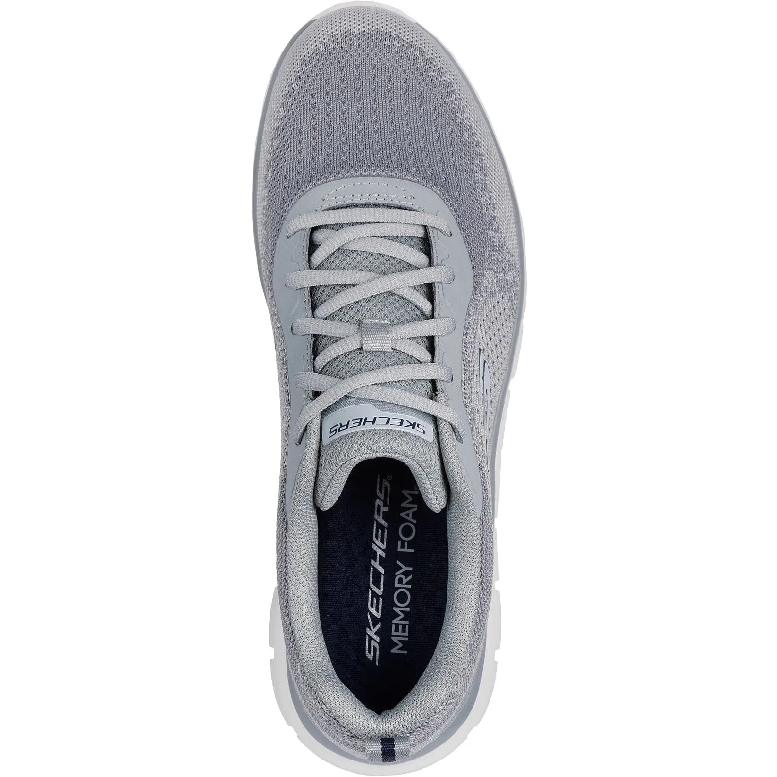 Microfiber Lining Sea Breeze Skechers Mens Track Glendor Shoe Grey