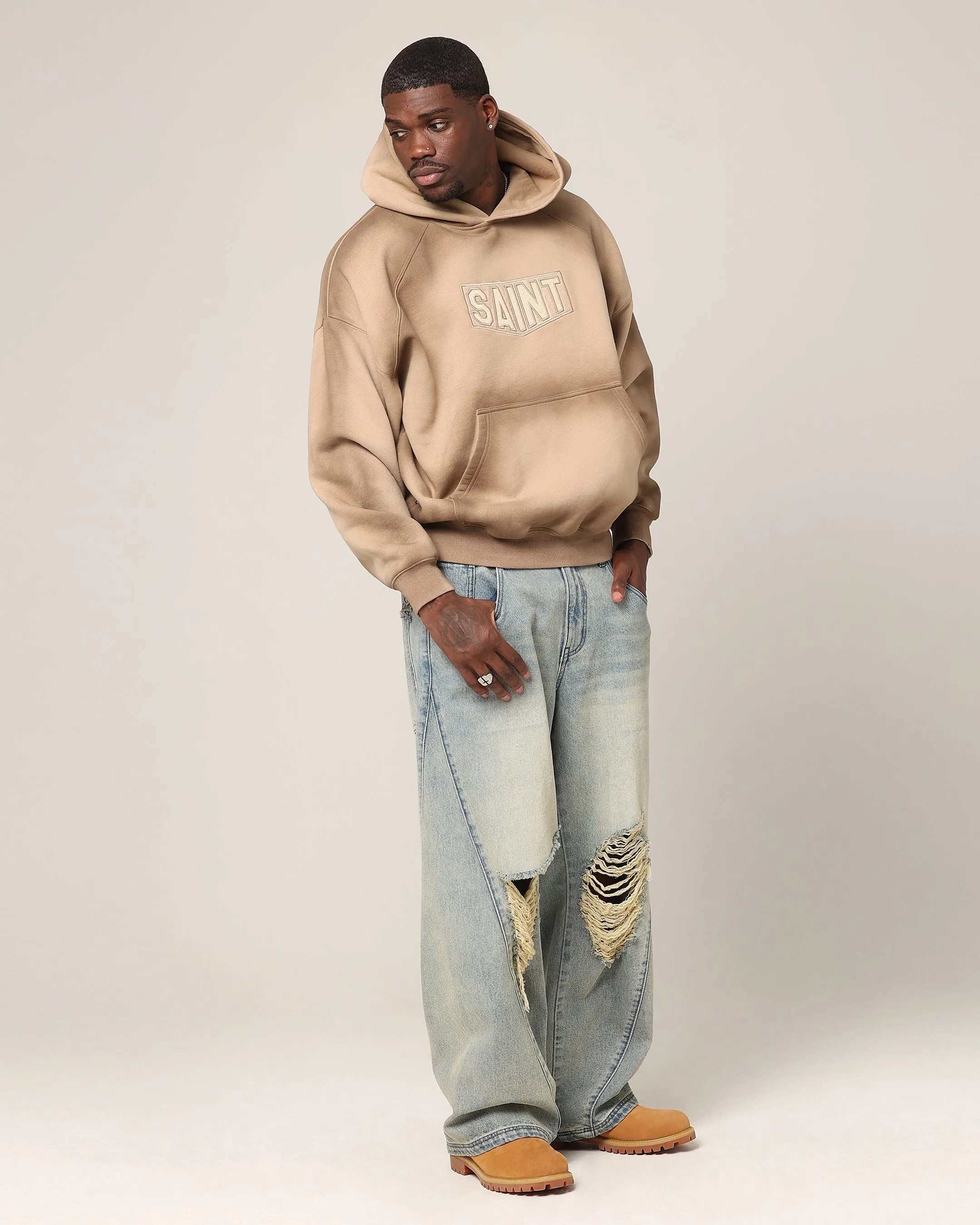 Odor Resistant Saint Morta Faded Motor Hoodie Stone