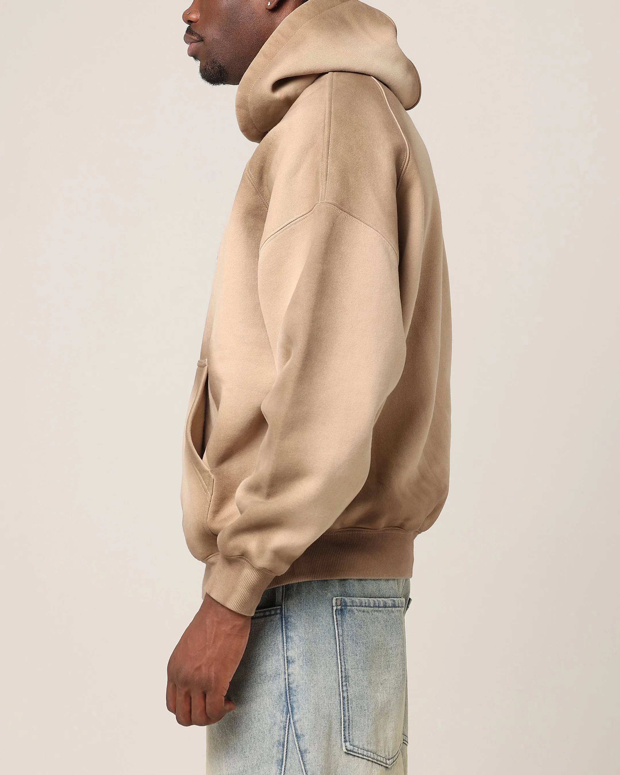 Saint Morta Faded Motor Hoodie Stone half zip