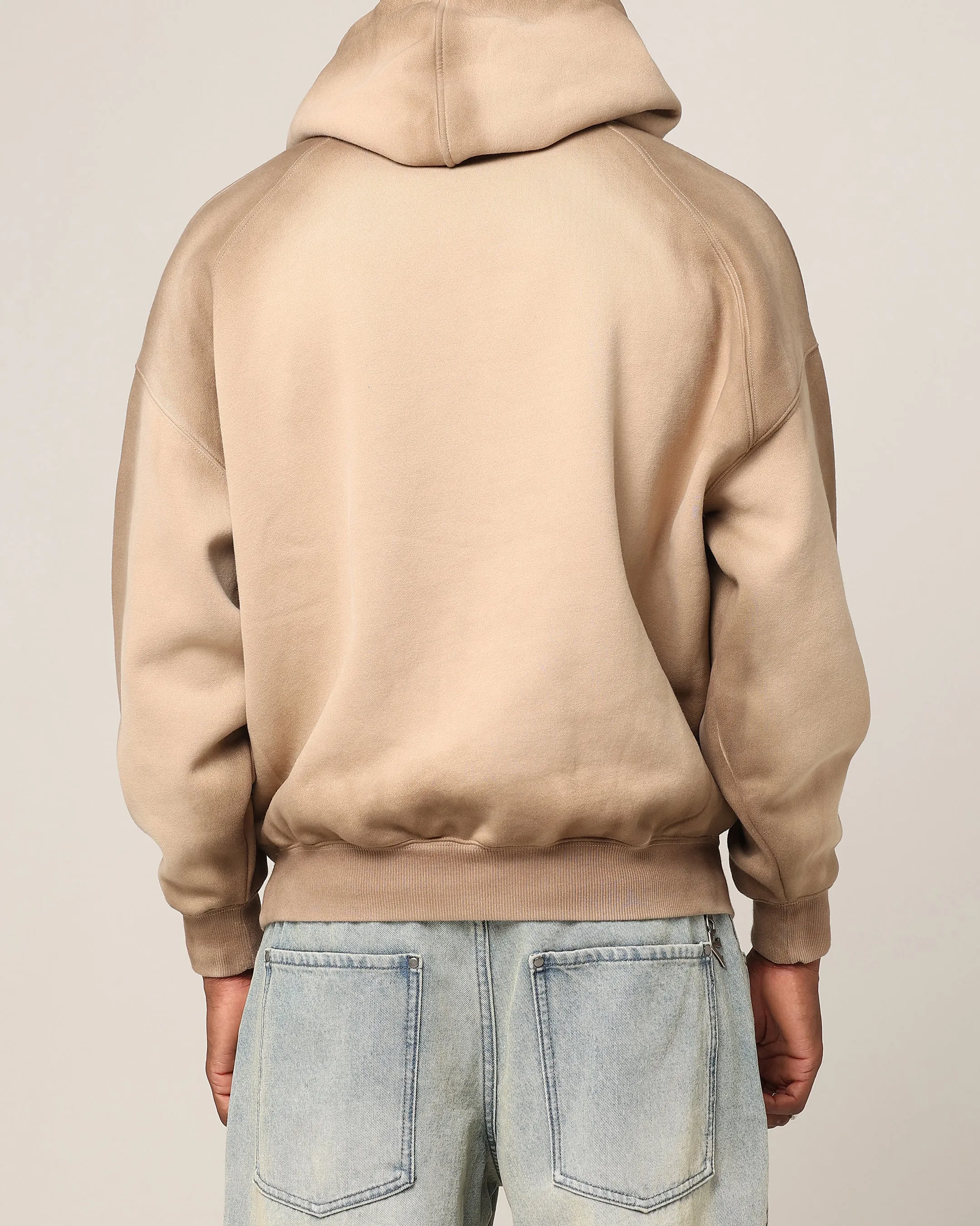 Saint Morta Faded Motor Hoodie Stone Suede Feel