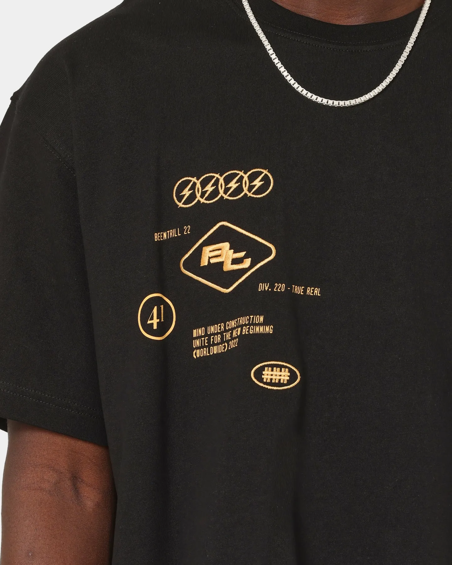 Striped modernity slim fit BEENTRILL Circuitry T-Shirt Black