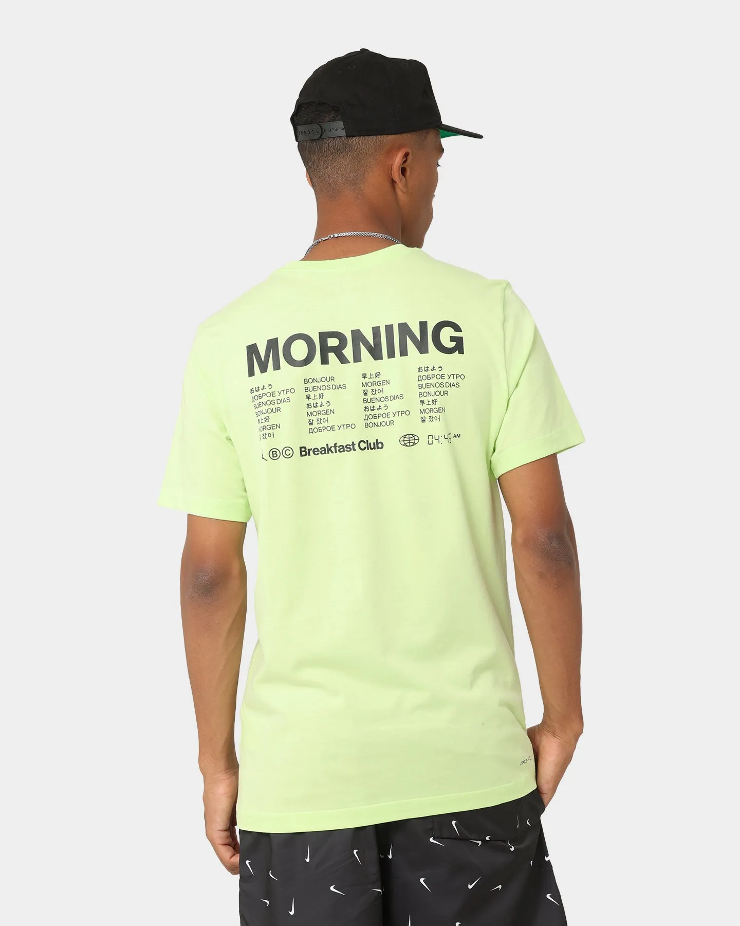 Jordan Dri-FIT Sport Breakfast Club Graphic T-Shirt Light Liquid Lime Chic Fashion