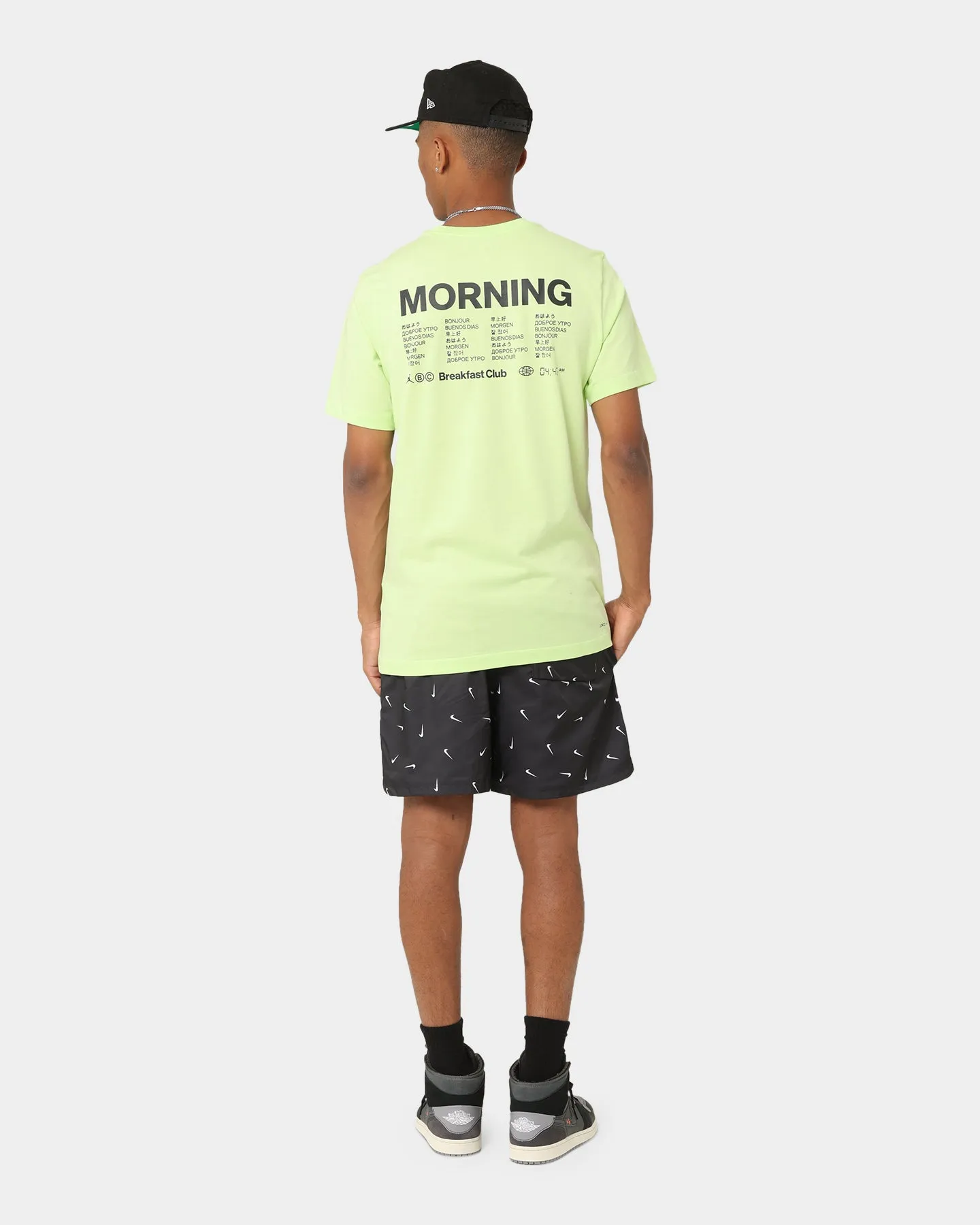Jordan Dri-FIT Sport Breakfast Club Graphic T-Shirt Light Liquid Lime anti static coating