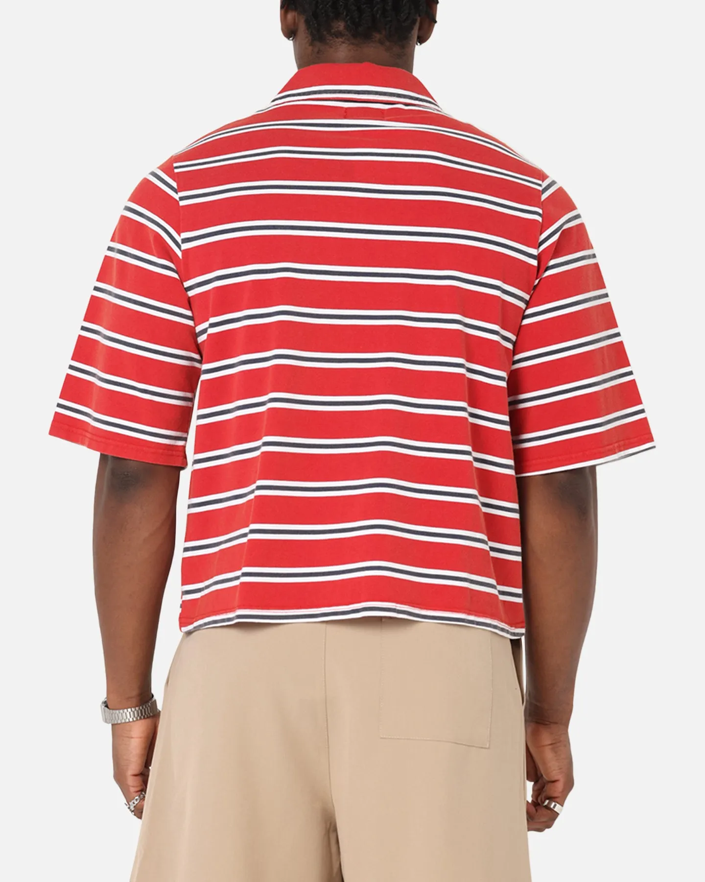 XXIII Striped Polo T-Shirt Red Stripe QuickDry Technology