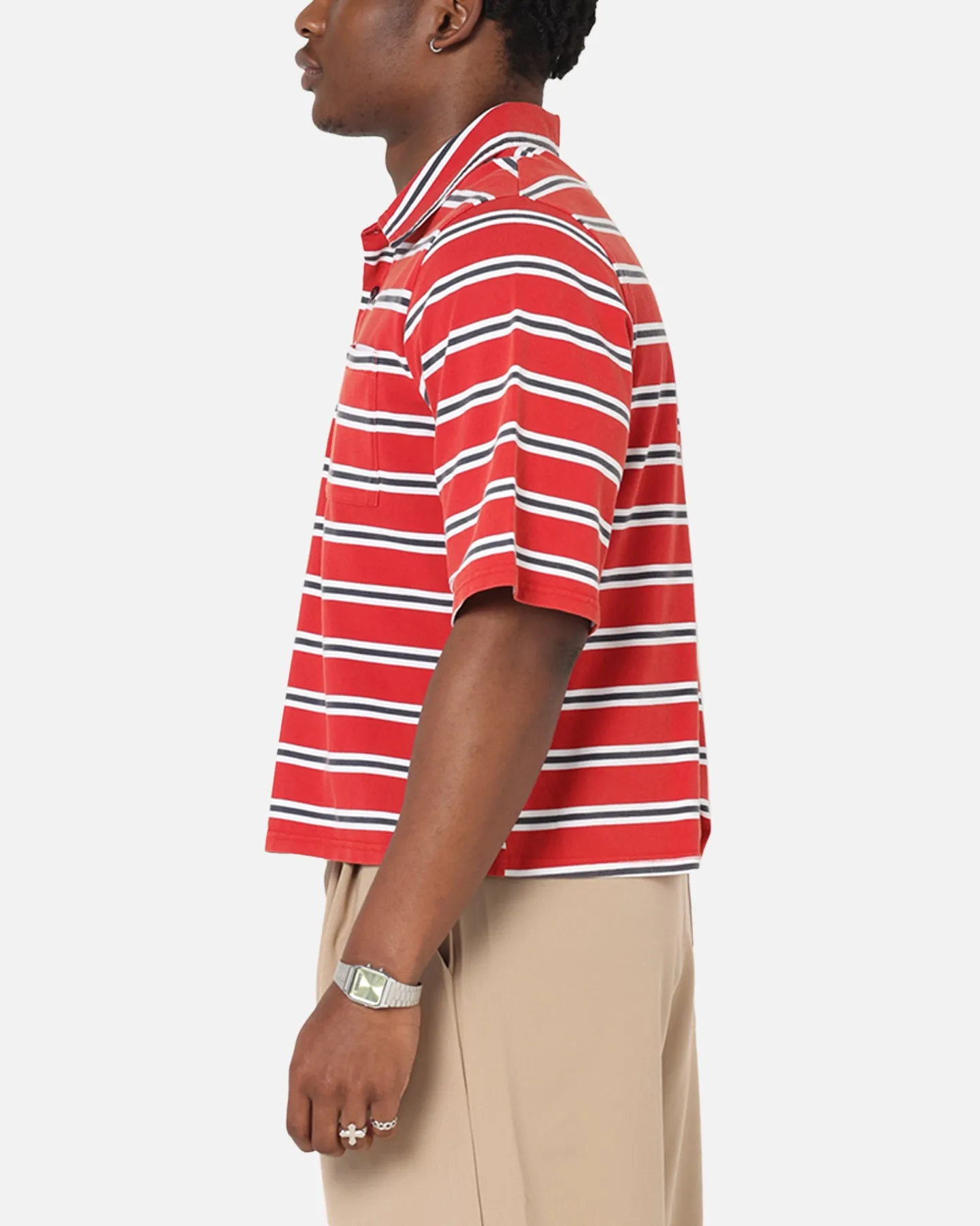 Layering Fashion XXIII Striped Polo T-Shirt Red Stripe