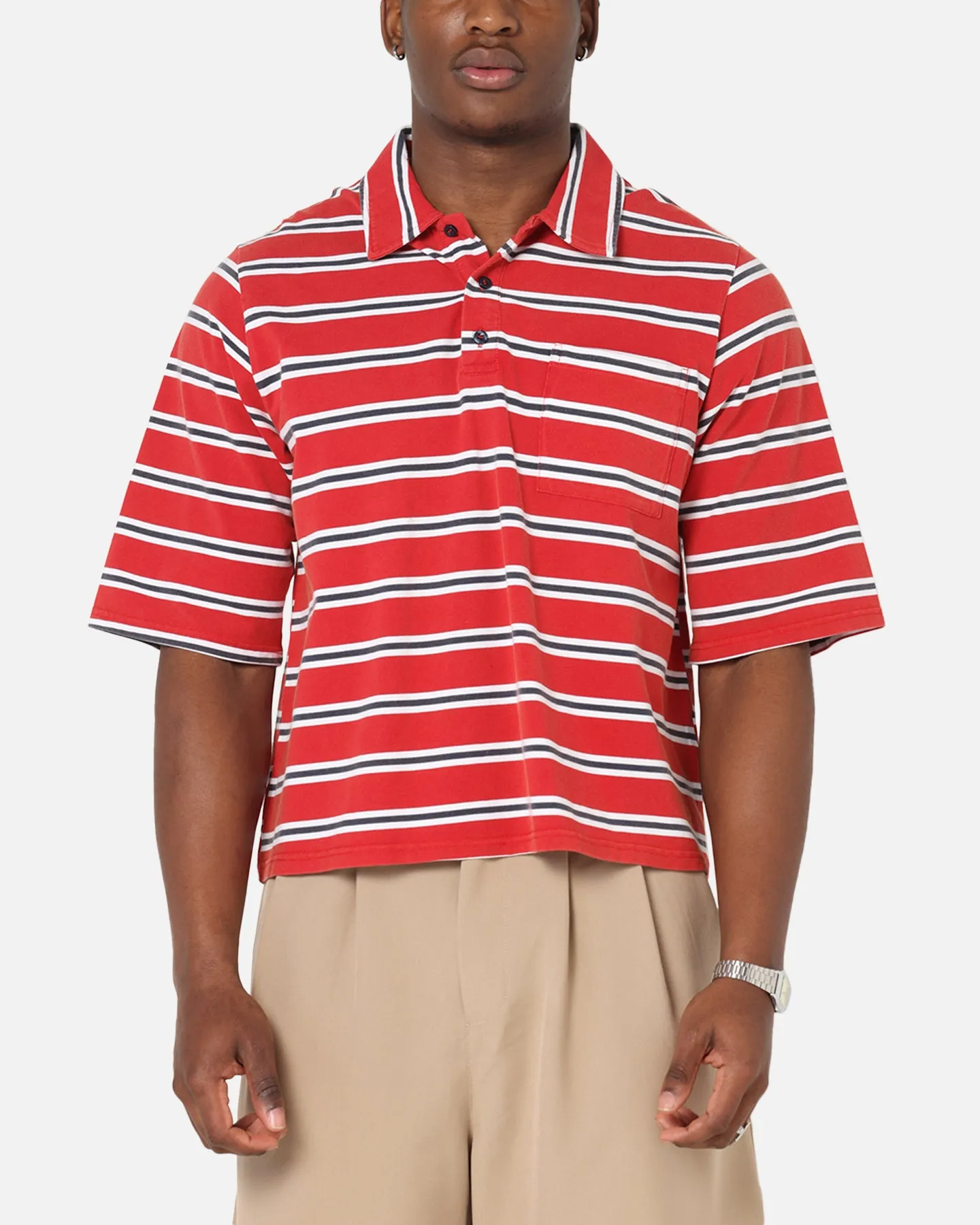 Smart Office Reinforced Shoulders XXIII Striped Polo T-Shirt Red Stripe
