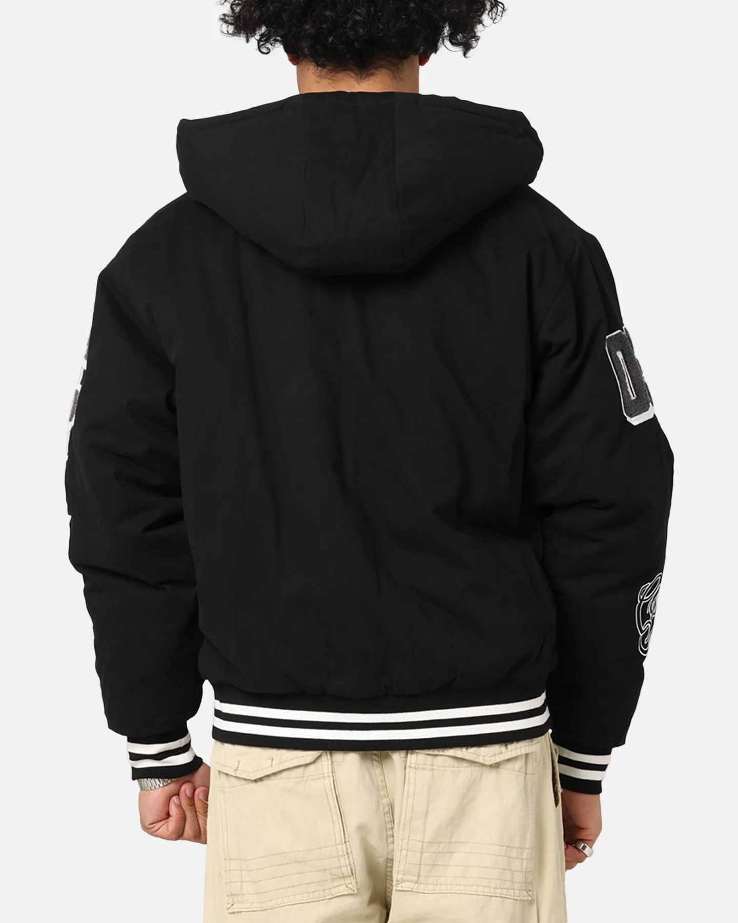 Windproof Closure Carre C-Star Varsity Jacket Black