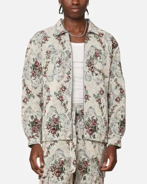 Analysis Hidden Compartments XXIII Floral Jacquard Jacket White Antique