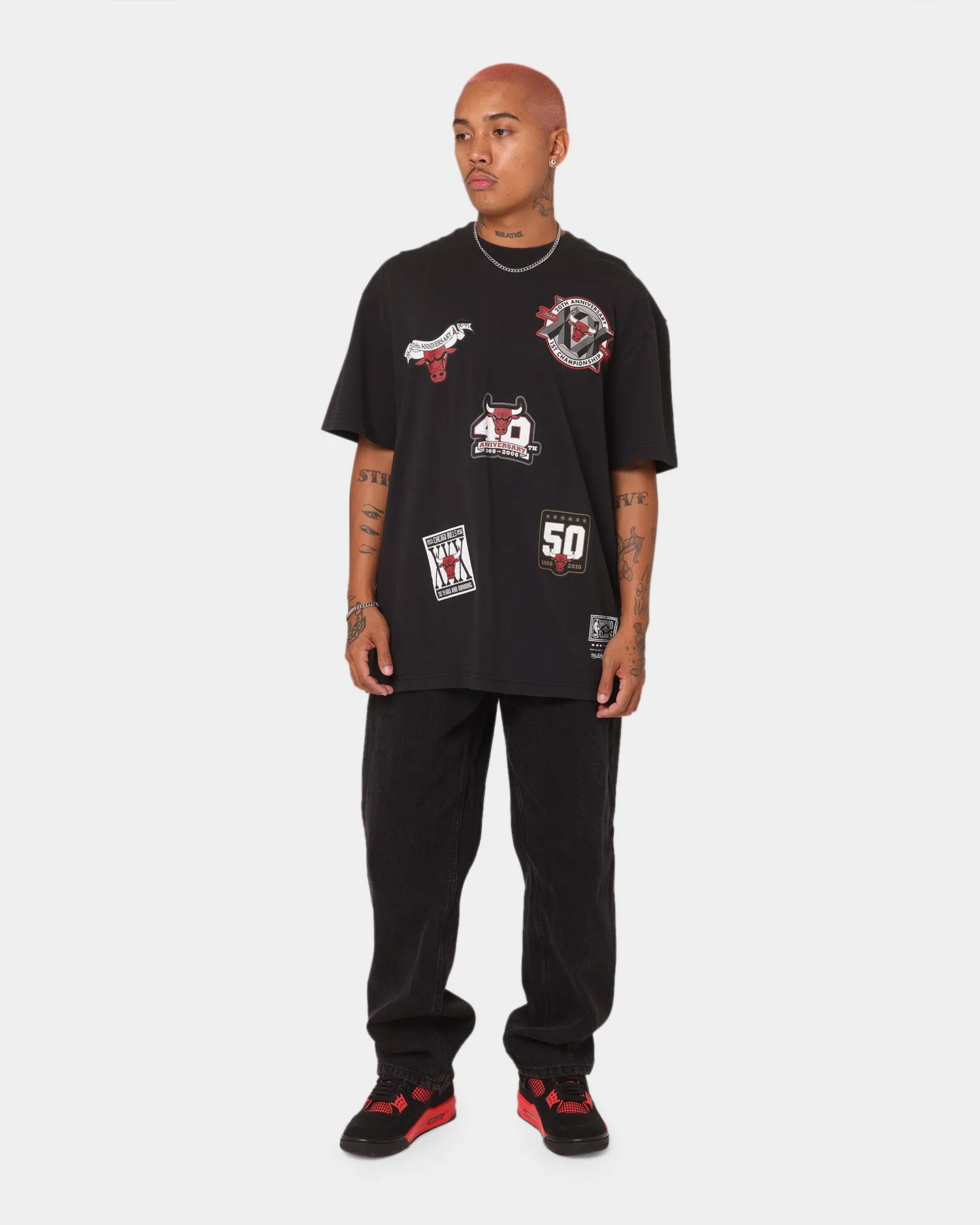 Mitchell & Ness Chicago Bulls Flight T-Shirt Black Classic Layer