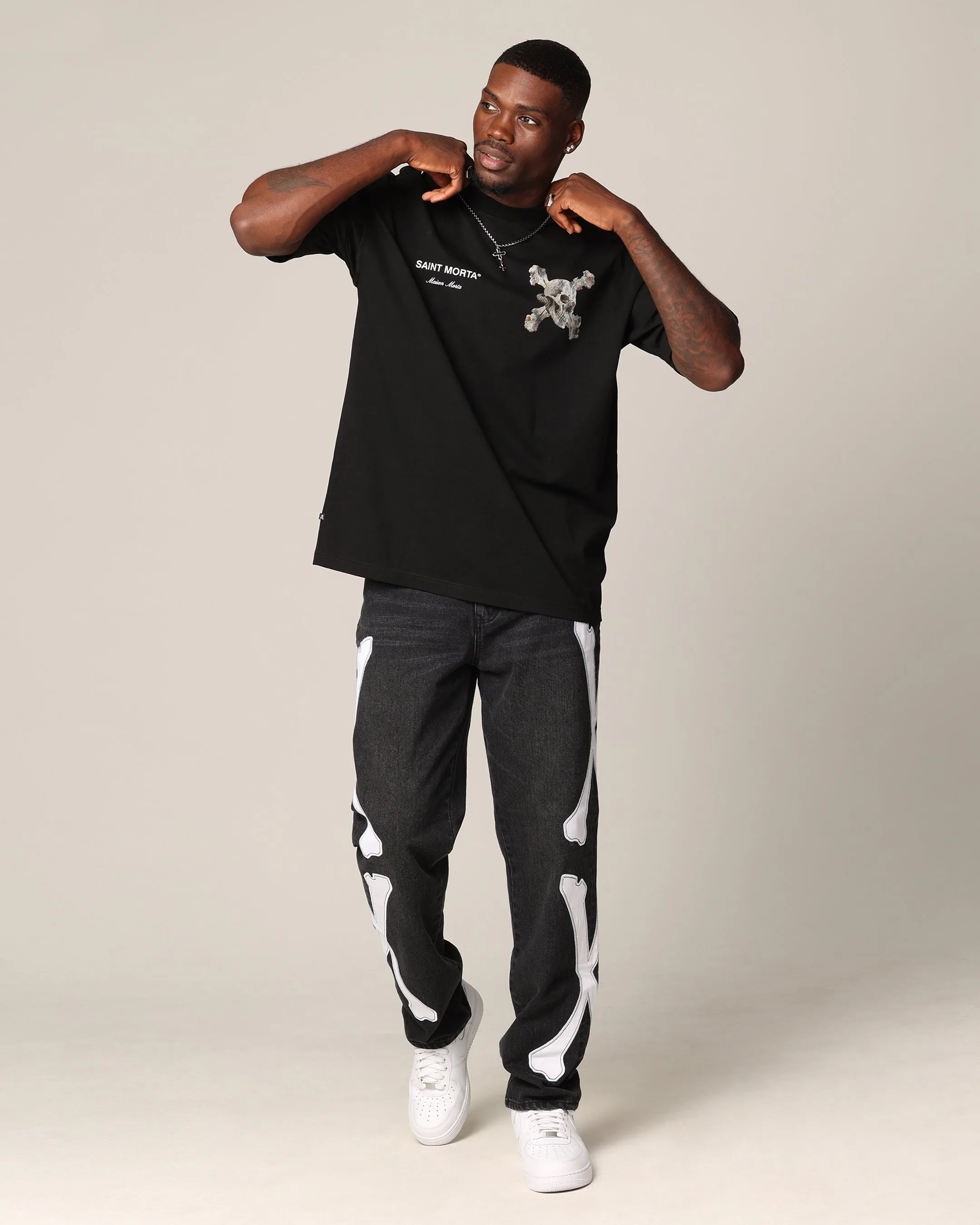 Chilly Day Style Saint Morta Corpus Boxy T-Shirt Black