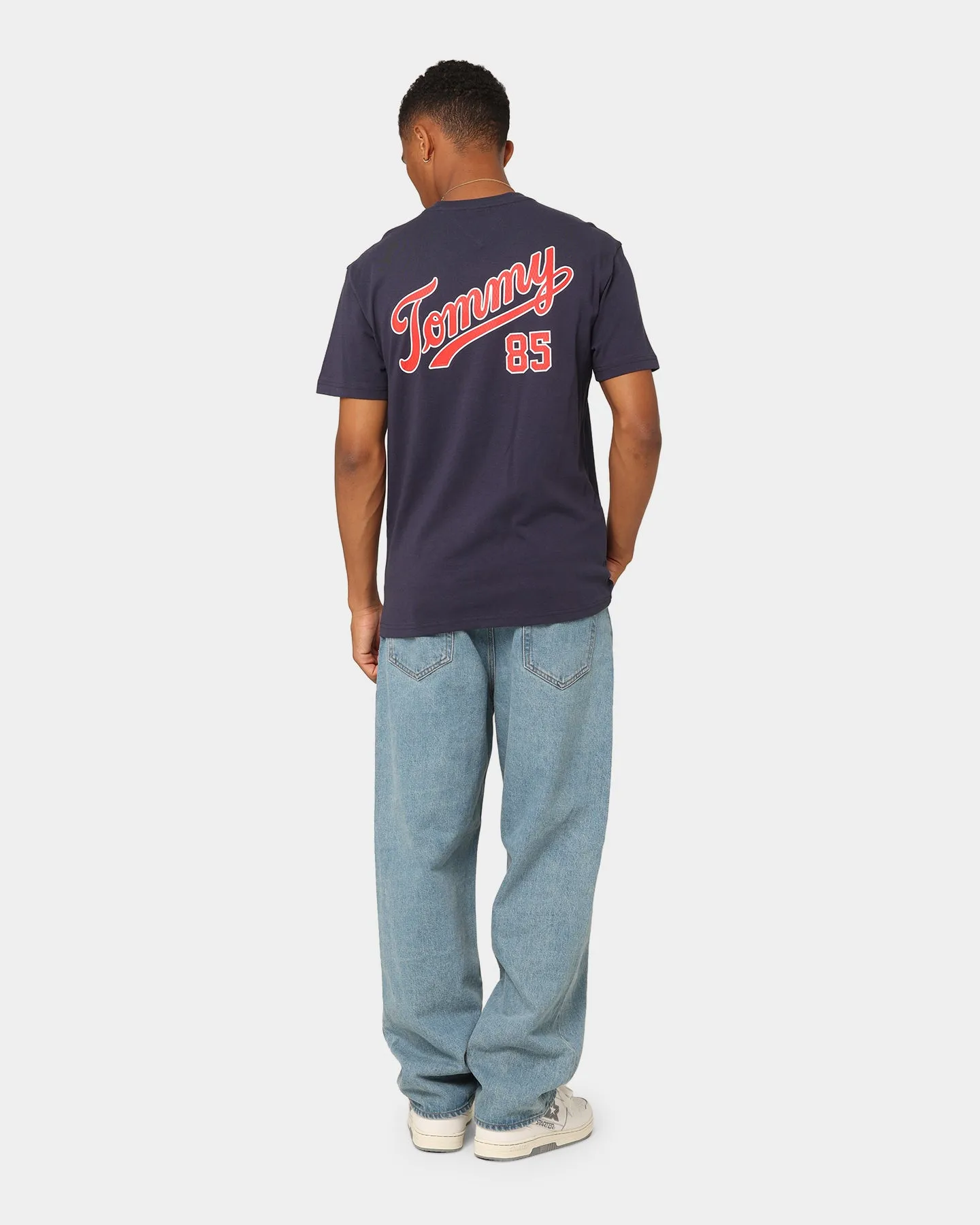 Quick Dry Fabric Tommy Jeans TJM Classic College 85 Logo T-Shirt Twilight Navy