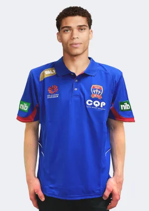 DoubleLayered Hem Binding BLK Men's Newcastle Jets Training Polo