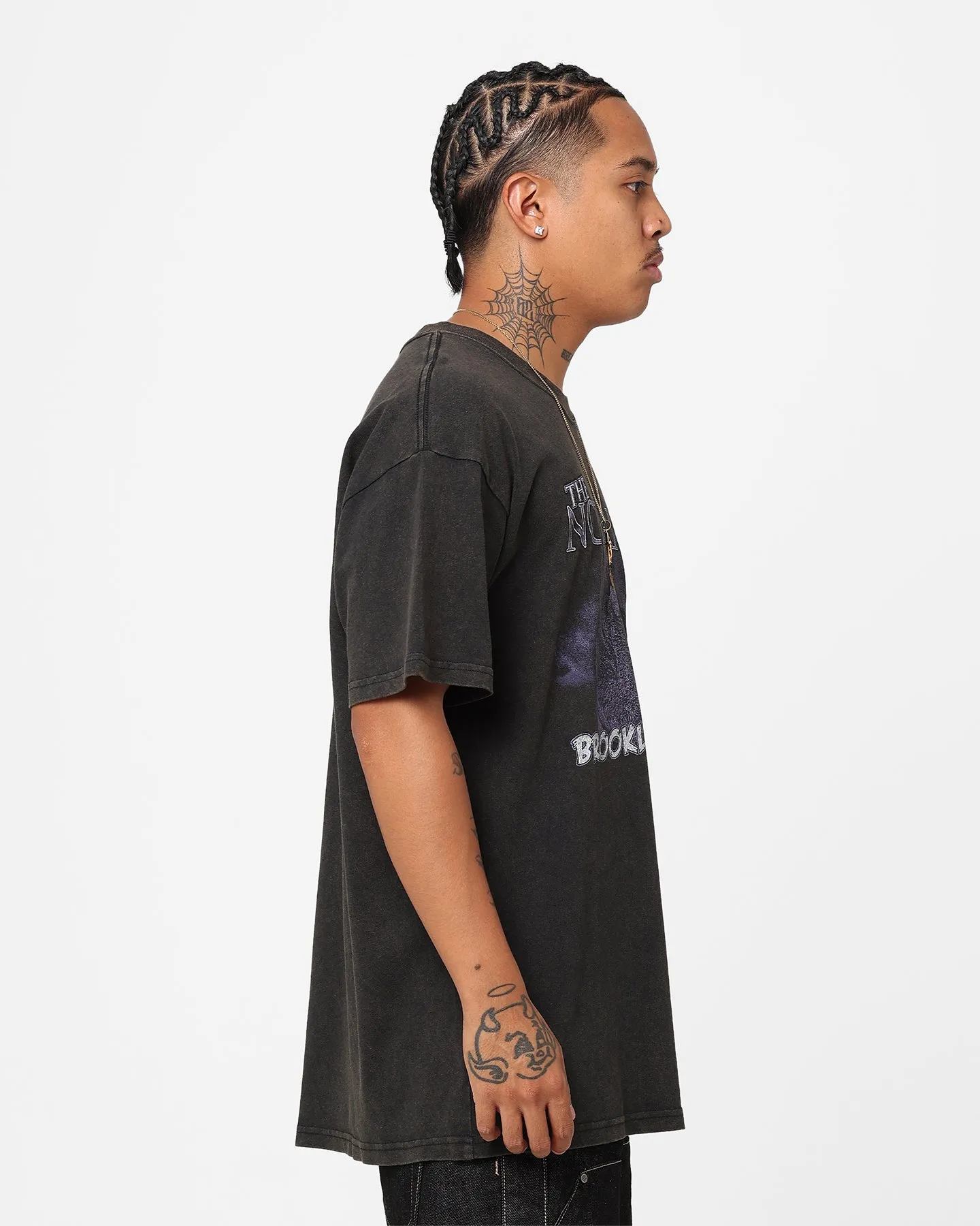 Cotton Blend Notorious B.I.G King Of Brooklyn T-Shirt Black Wash