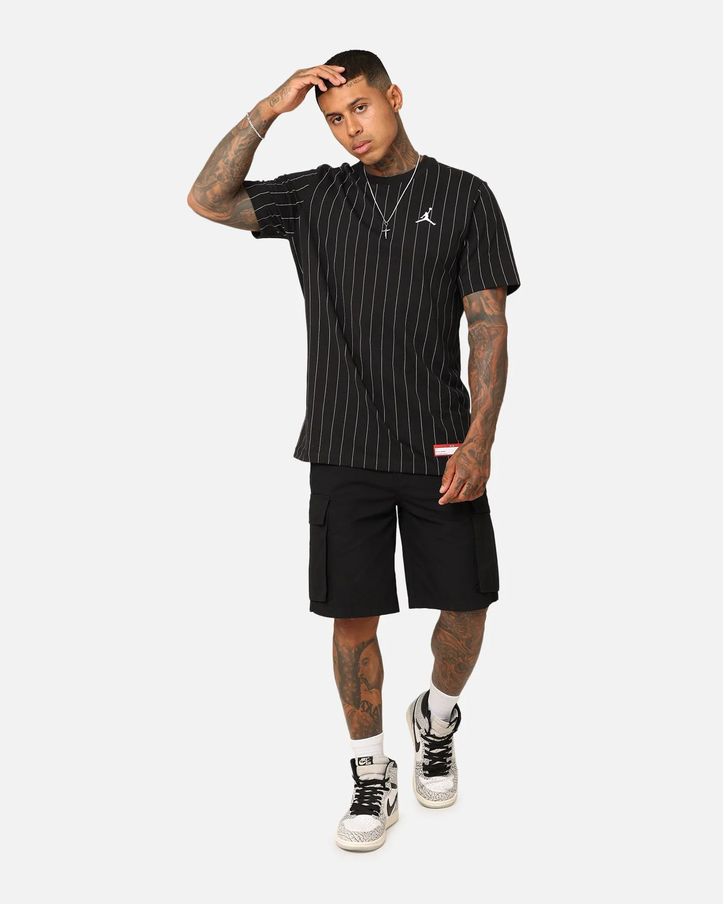 Jordan Flight MVP Crew T-Shirt Black/White Pre Shrunk Fabric
