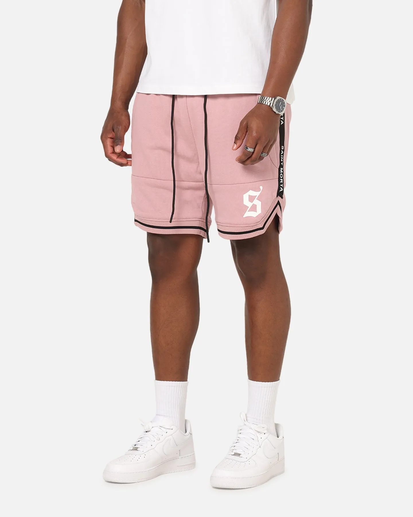 Saint Morta Icon X Fleece Shorts Dusty Pink Breathable Waistband button fly
