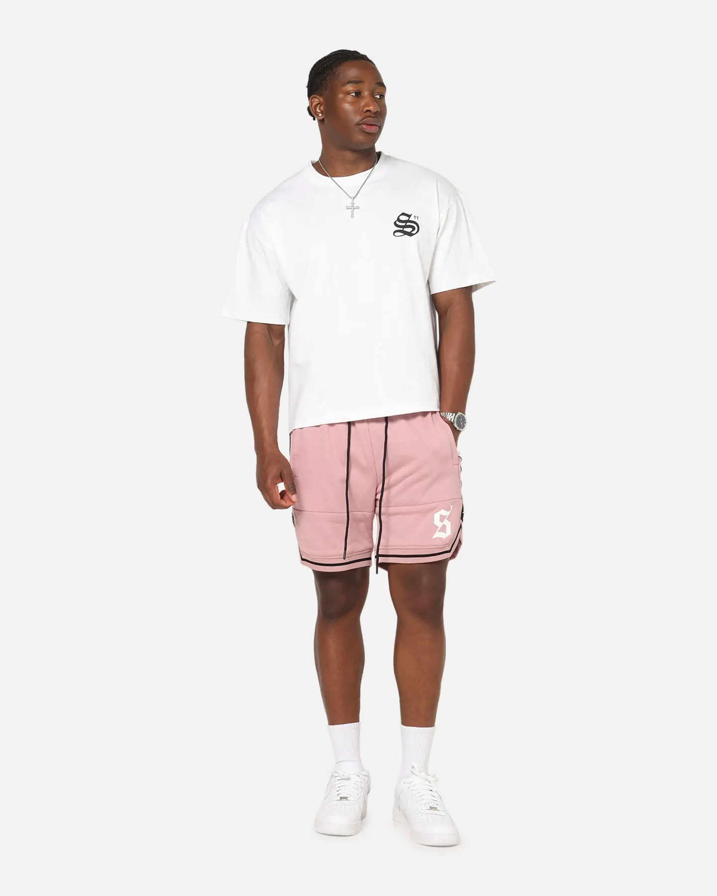 Saint Morta Icon X Fleece Shorts Dusty Pink Double Layered Reinforcement FoldOverClosure