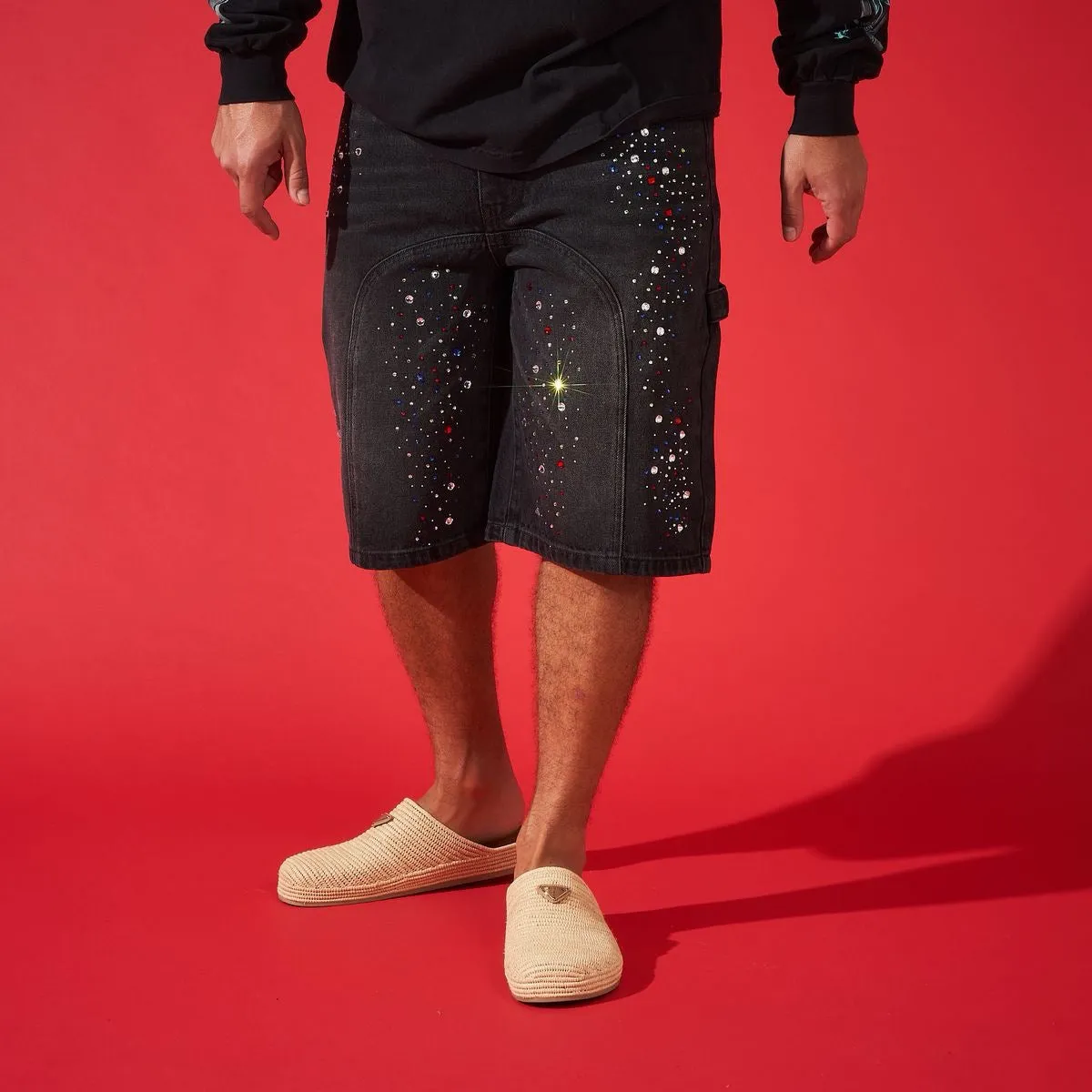 DUAA ''SUPPLICATION'' STONE BLACK DENIM SHORT All-Day Fit