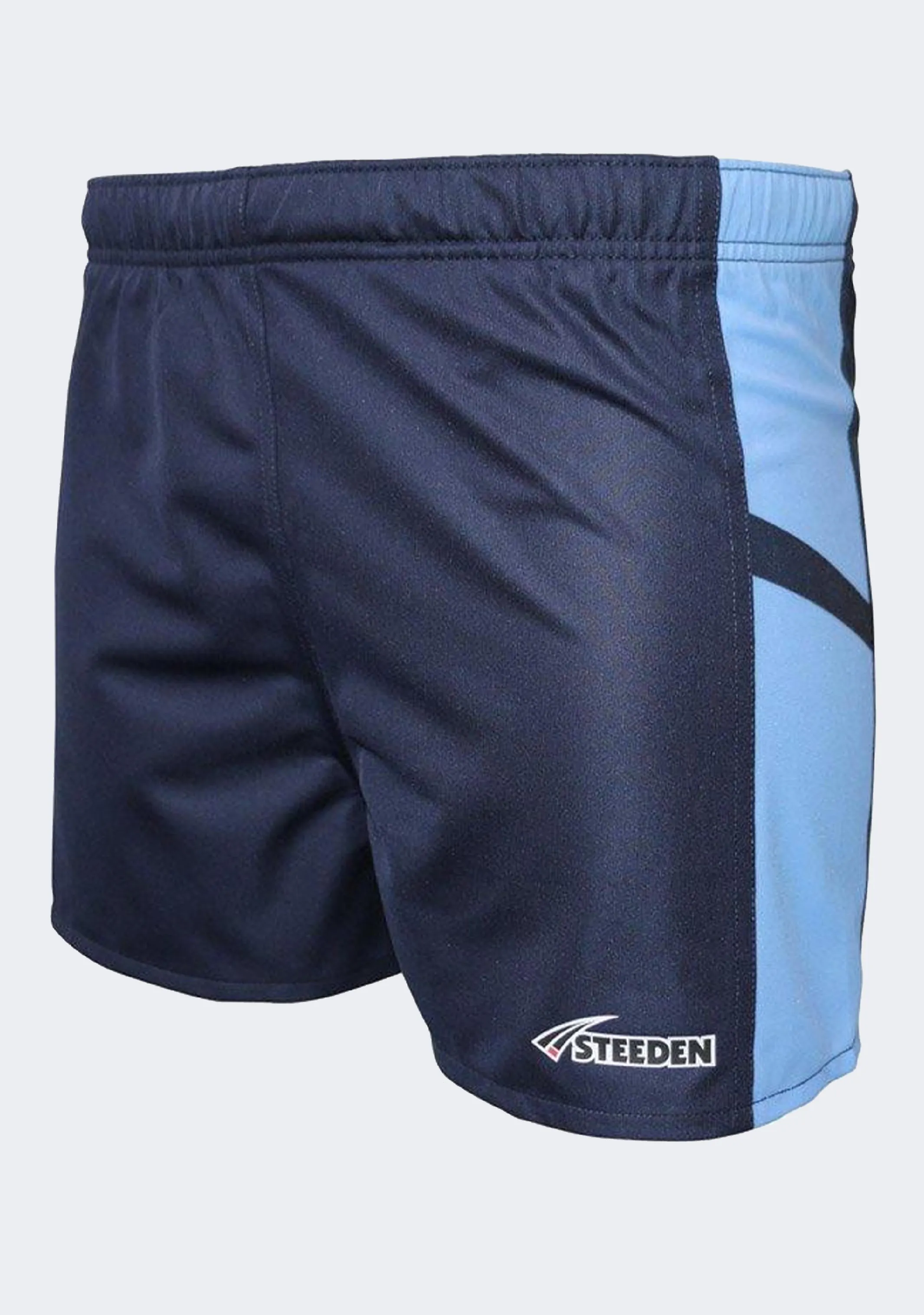 Day Fit comfortable attire Steeden Men??s Rugby League Shorts Dark Blue/Light Blue