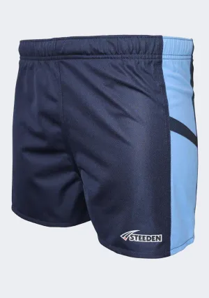 Day Fit comfortable attire Steeden Men??s Rugby League Shorts Dark Blue/Light Blue