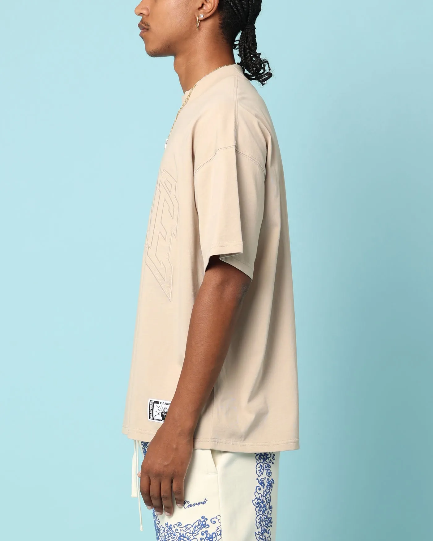 Pre Shrunk Fabric Durable Colorfast Finish Carr?? Construct Oversized T-Shirt Stone