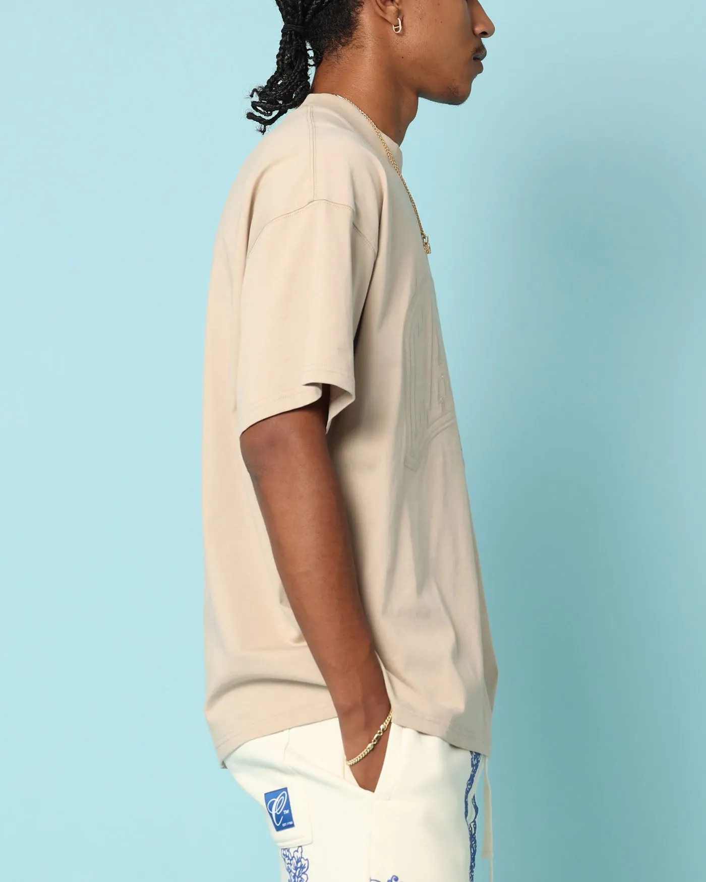 Minimal Trend Leisure Casual Carr?? Construct Oversized T-Shirt Stone