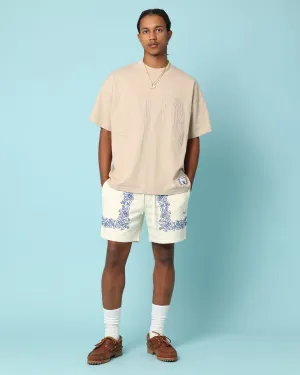 Carr?? Construct Oversized T-Shirt Stone Curved Hem short sleeved