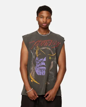 Thermoregulating Fabric Practical Design Marvel Thanos Heavyweight Vintage Muscle T-Shirt Black Wash