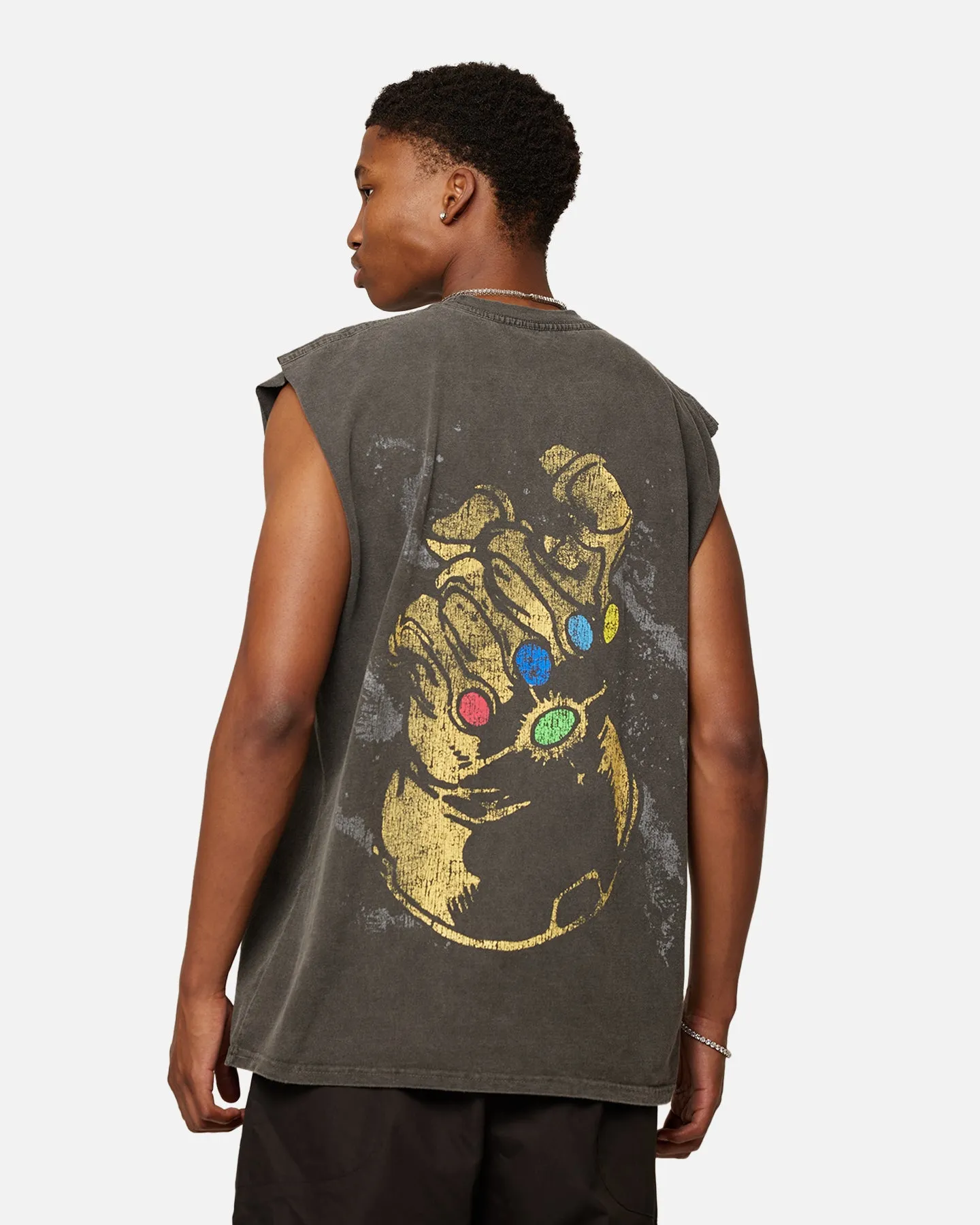 Marvel Thanos Heavyweight Vintage Muscle T-Shirt Black Wash Weekend Ready Stylish Wear
