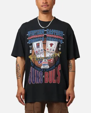 Adult Wear Light Design Mitchell & Ness Chicago Bulls Vs. Phoenix Suns T-Shirt Faded Black