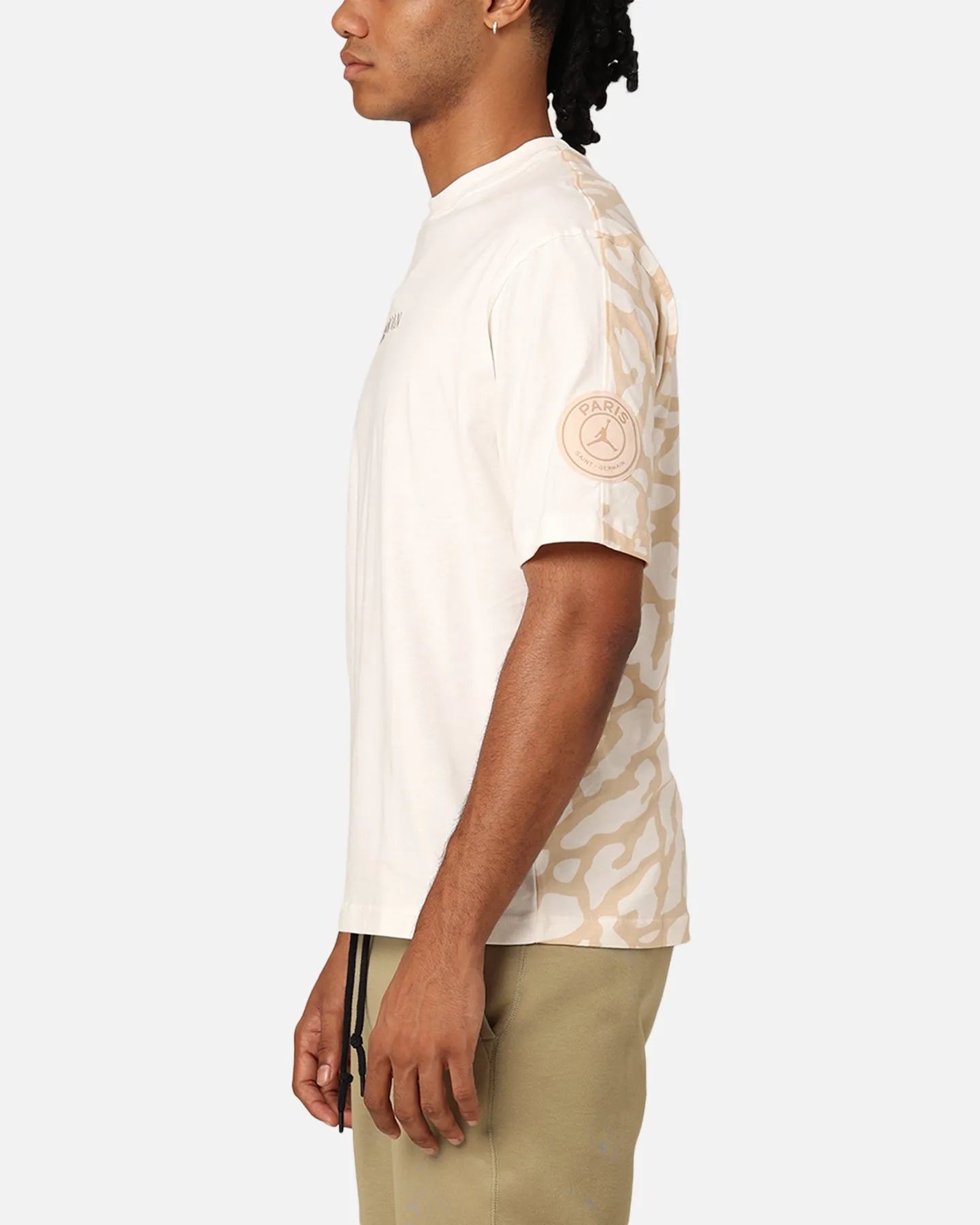 Compact Stitch Pattern Jordan X Paris Saint-Germain Wordmark Heritage 85 T-Shirt Sail