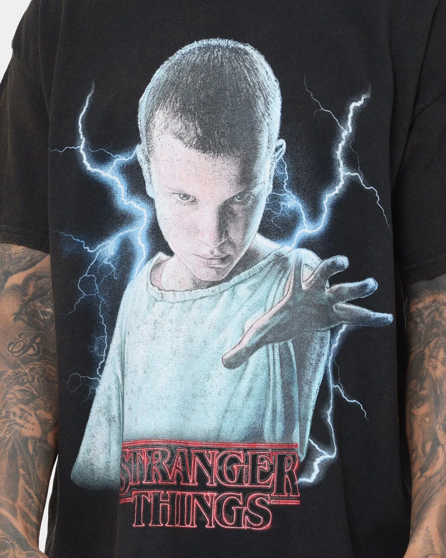 Goat Crew X Stranger Things Eleven Premium Vintage T-Shirt Black Wash Quick Release Hem