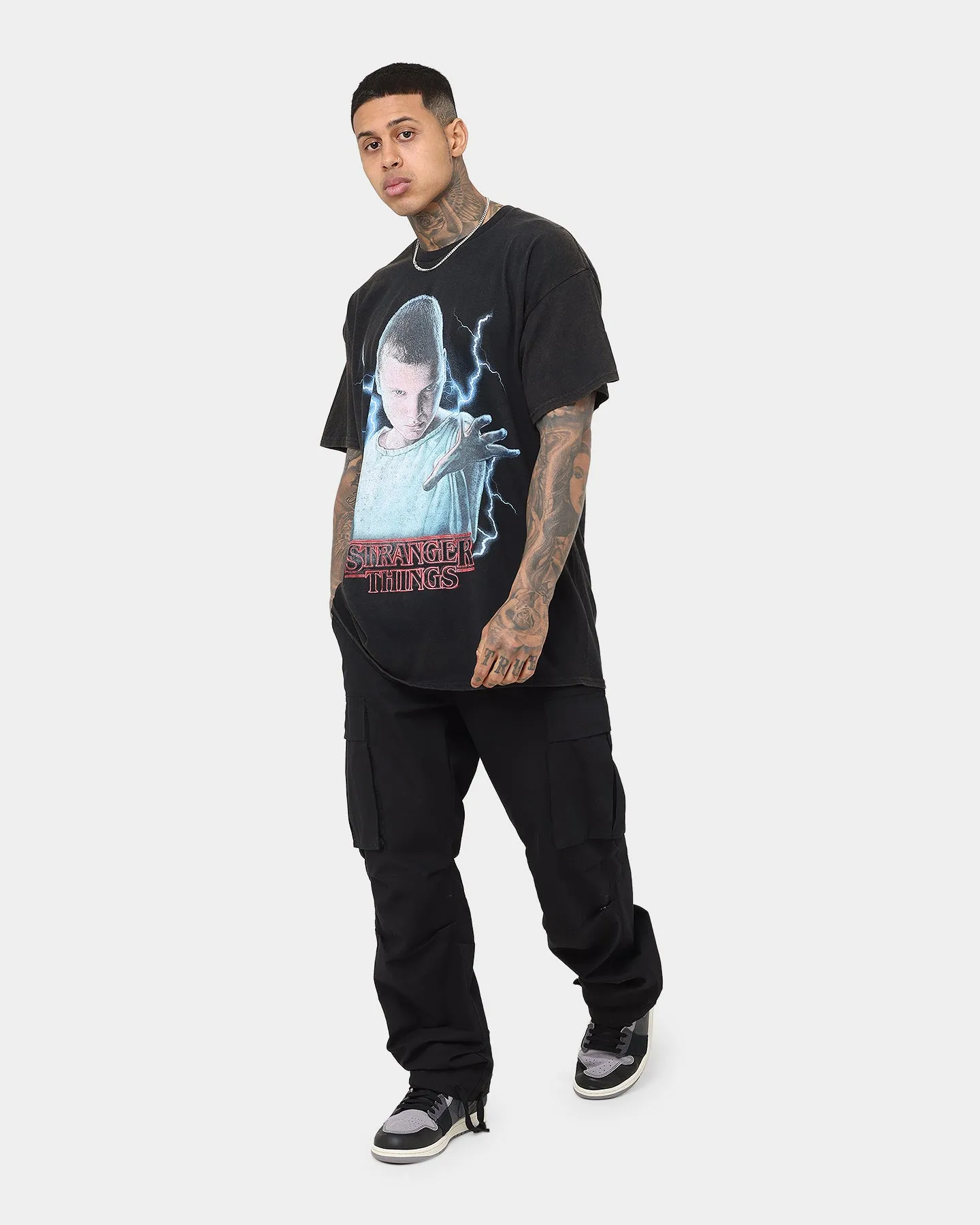 Goat Crew X Stranger Things Eleven Premium Vintage T-Shirt Black Wash Street Casual Urban Casual