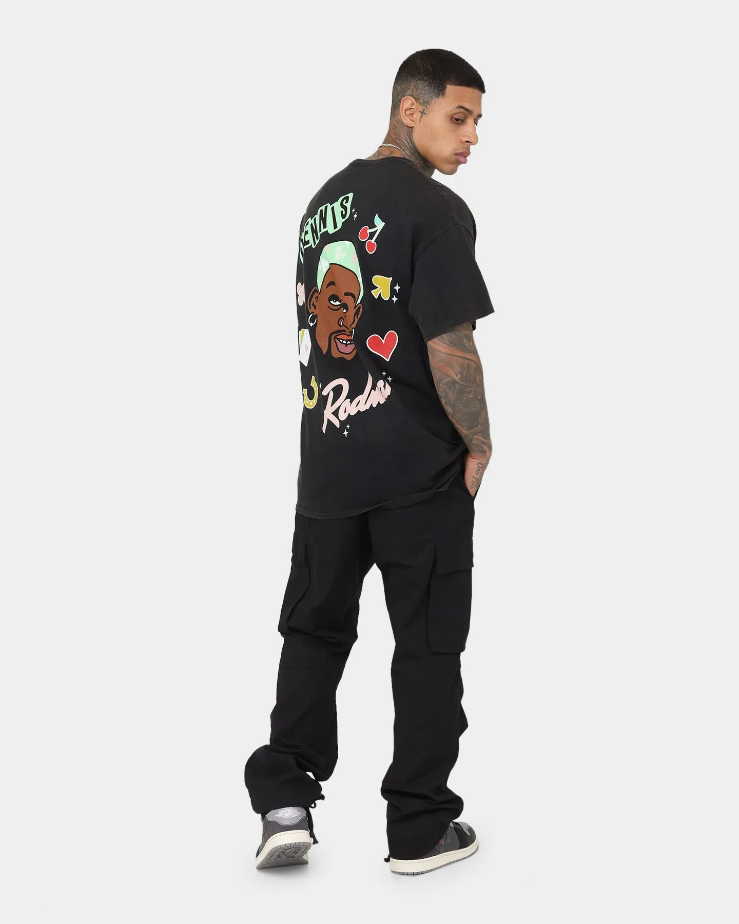Rodman Brand 48 Hours In Vegas Vintage T-Shirt Black Wash Sports Outfit Cozy Fit