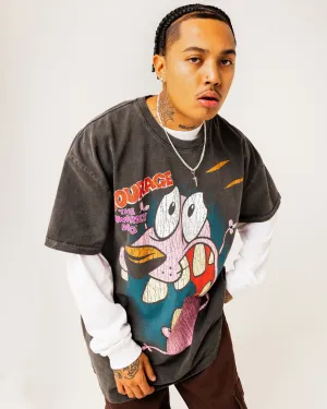 American Thrift X Cartoon Network Courage Heavyweight T-Shirt Black Wash sporty wear Comfort and Fit