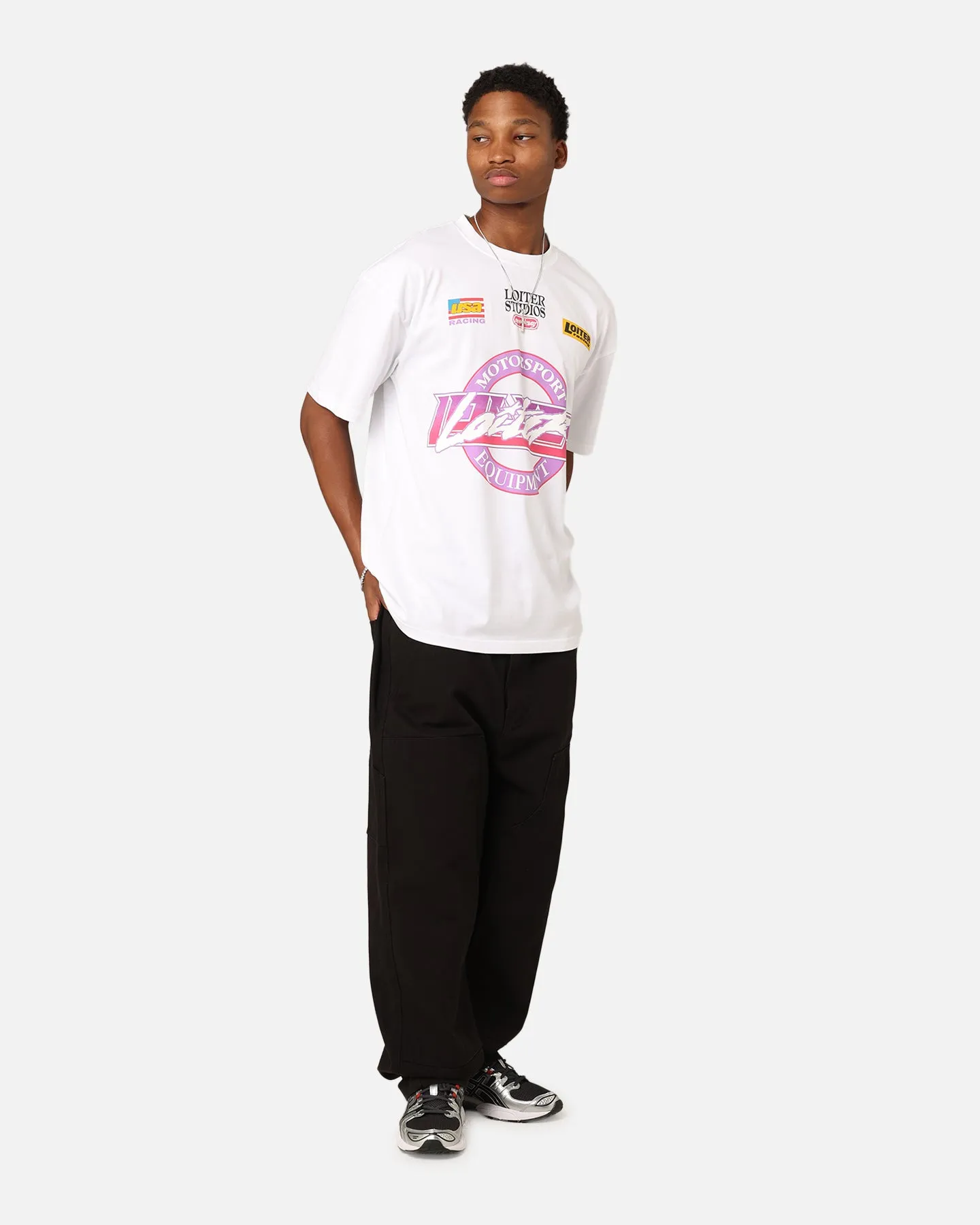 Trendy Top AntiPilling Treatment Loiter Motorsport T-Shirt White