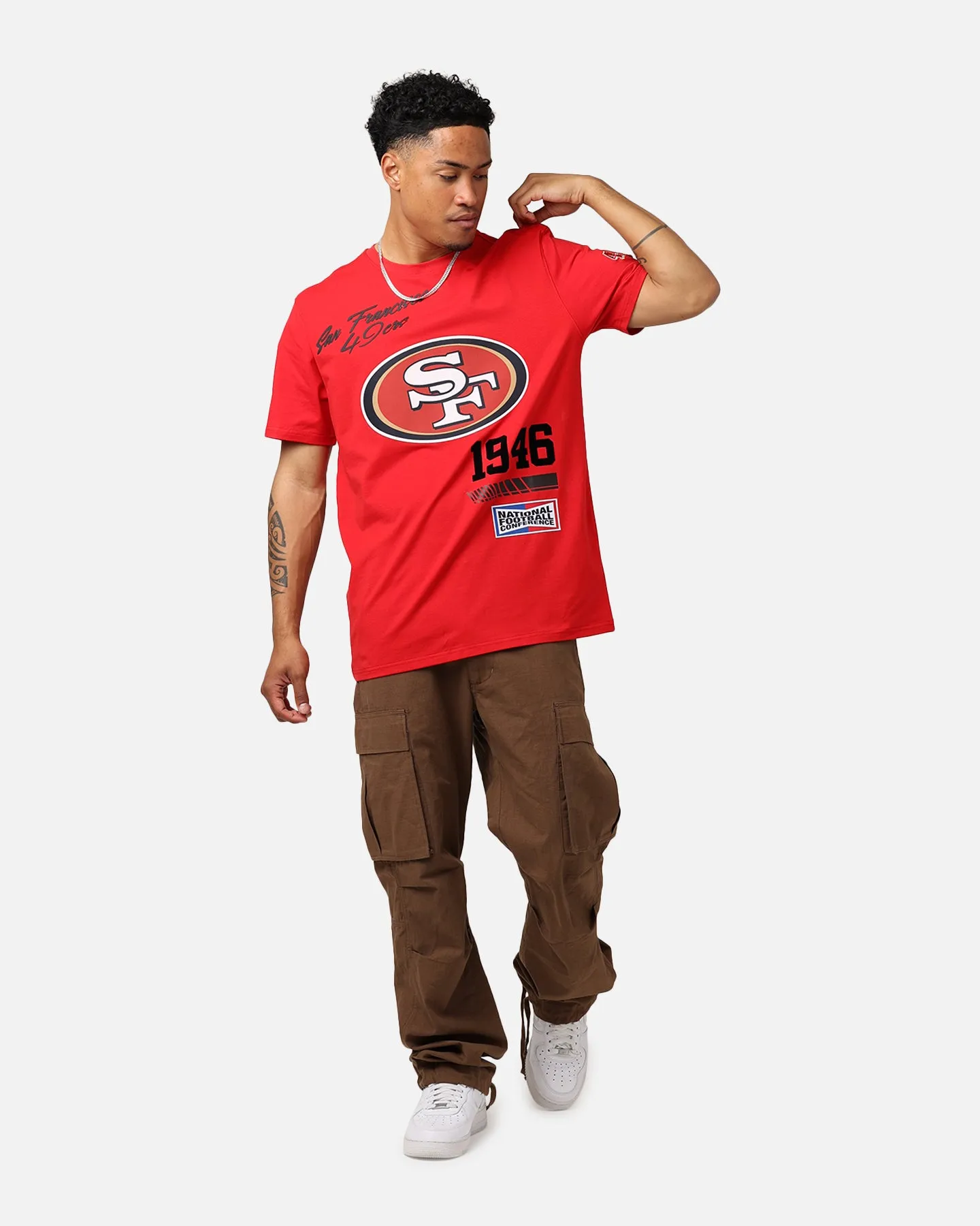 Pro Standard San Francisco 49ers Fast Lane SJ T-Shirt Red All-Day Wear Outdoor Leisure Look