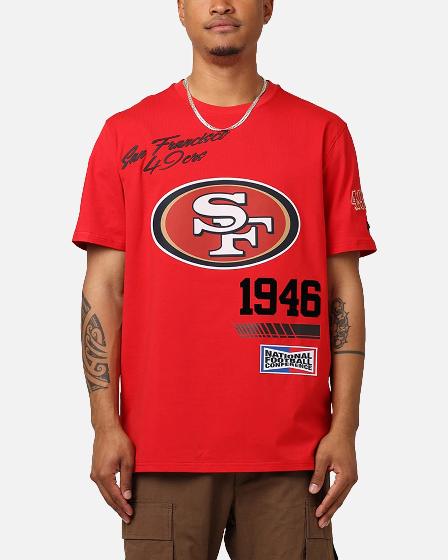 Pro Standard San Francisco 49ers Fast Lane SJ T-Shirt Red Organic Cotton