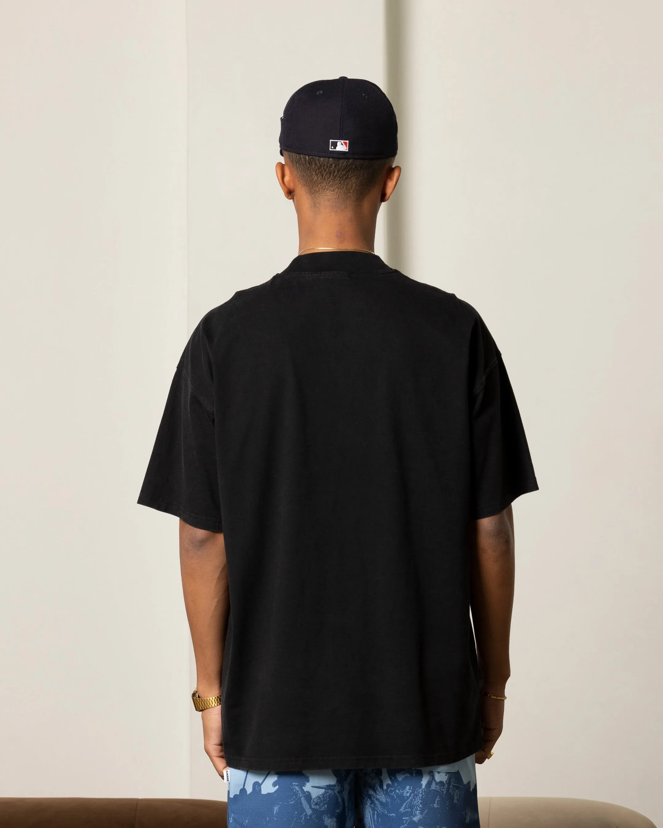 Quick-Drying Shirt Urban Fashion Carre Formula Oversized T-Shirt Washed Black