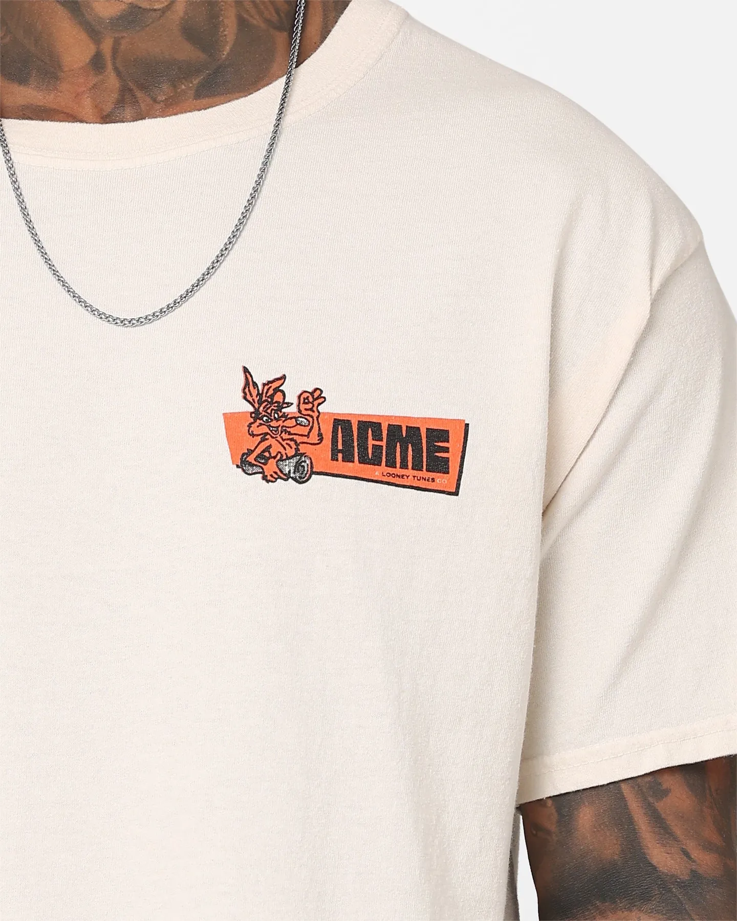 Goat Crew Acme TNT T-Shirt Off White AntiPillingTreatment Easy and Relaxed