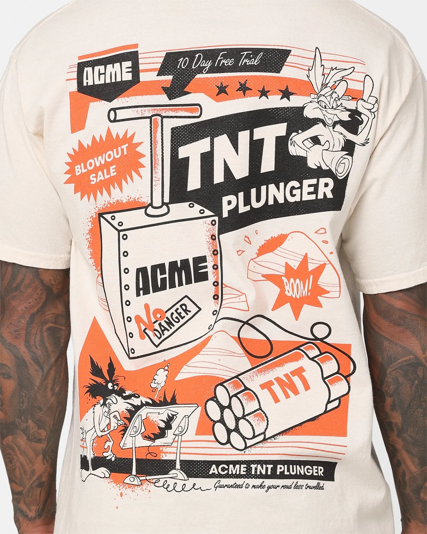 Goat Crew Acme TNT T-Shirt Off White Set In Sleeve Essential Comfort