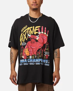 Mitchell & Ness Chicago Bulls Six Time T-Shirt Black Breathable fabric
