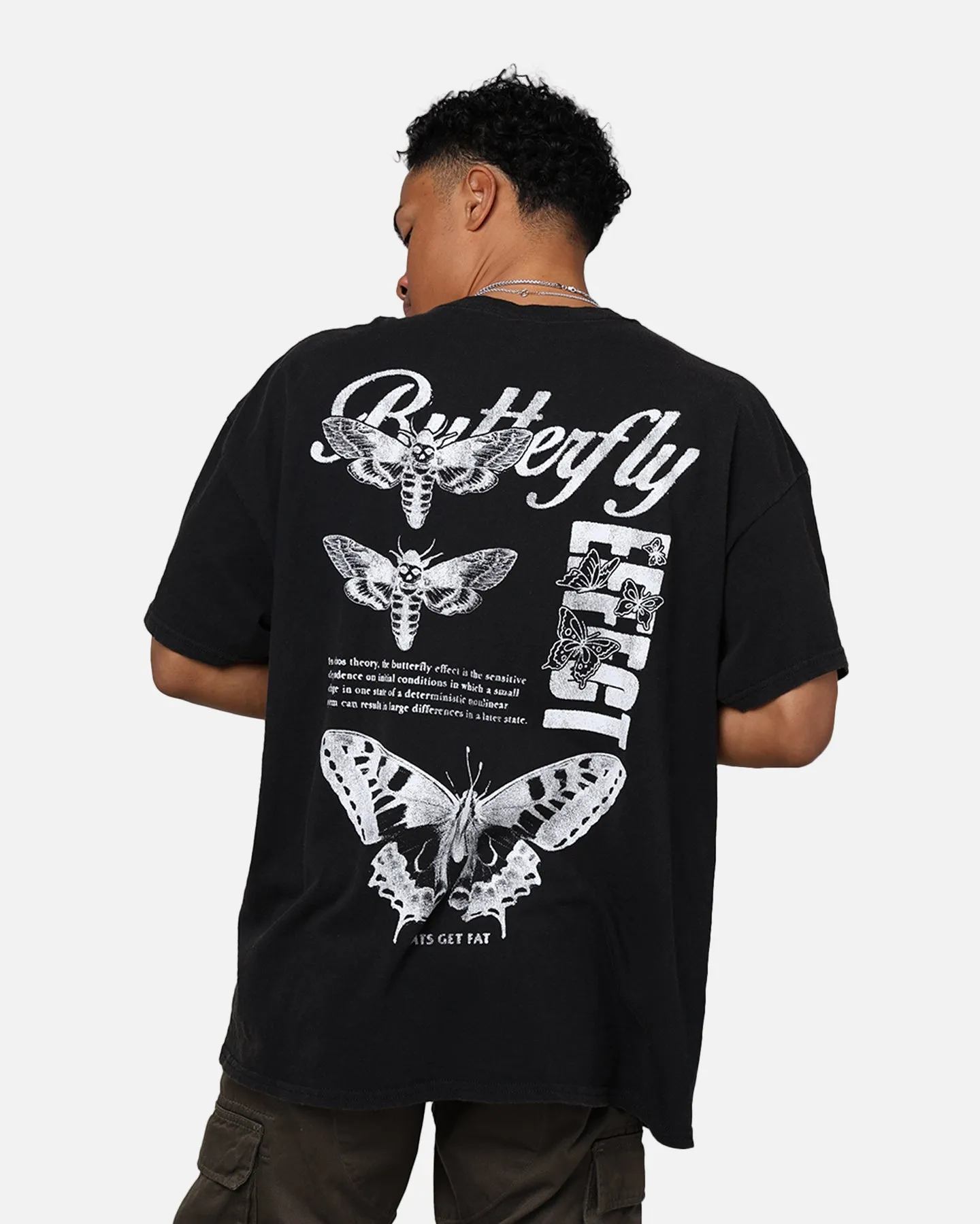 Rats Get Fat Butterfly Effect T-Shirt Black Wash Soft Feel