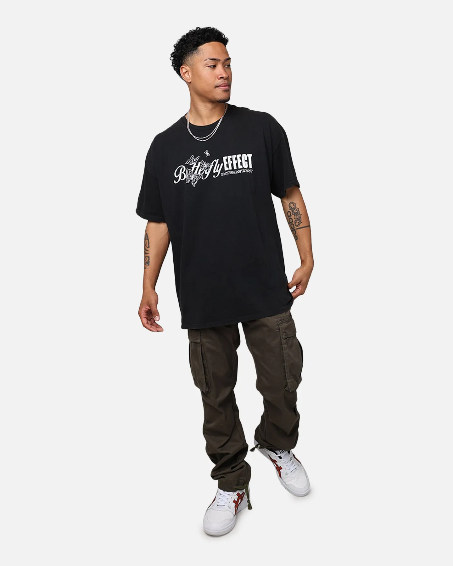 Rats Get Fat Butterfly Effect T-Shirt Black Wash Durable Color Retention All-Purpose Wear