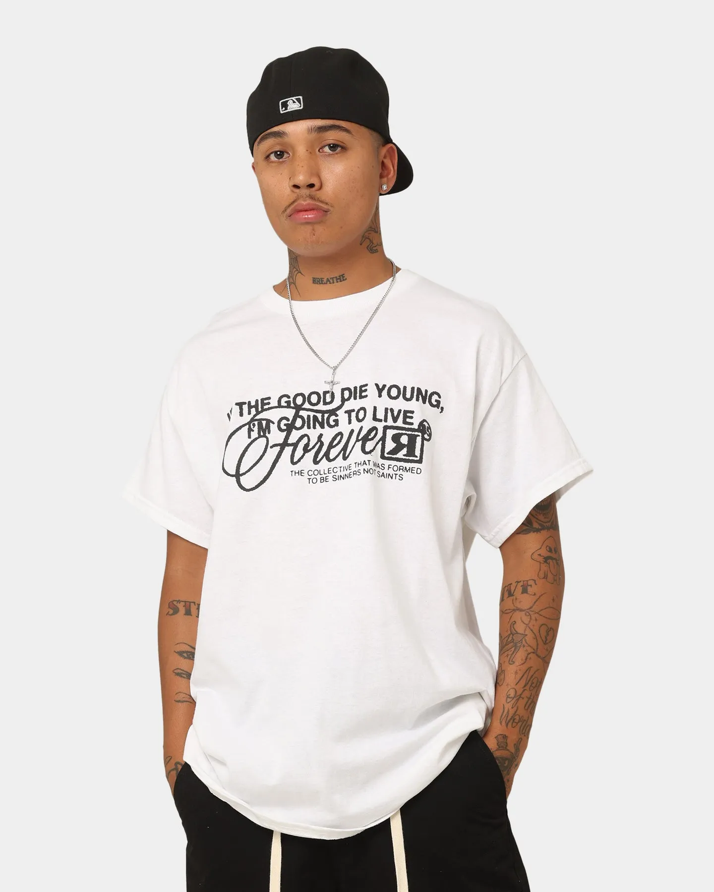 Quick Dry Technology Rats Get Fat Live Forever T-Shirt White