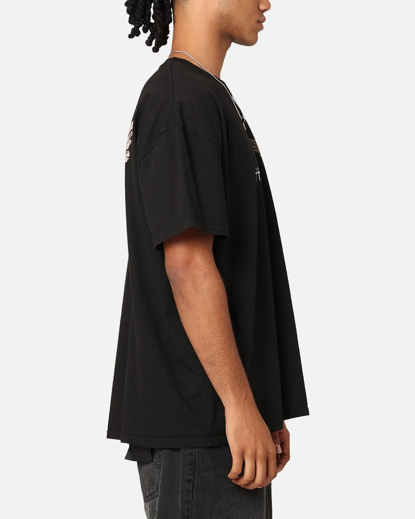 Saint Morta Momento Mori T-Shirt Black Curved Hemline Odor Resistant Treatment