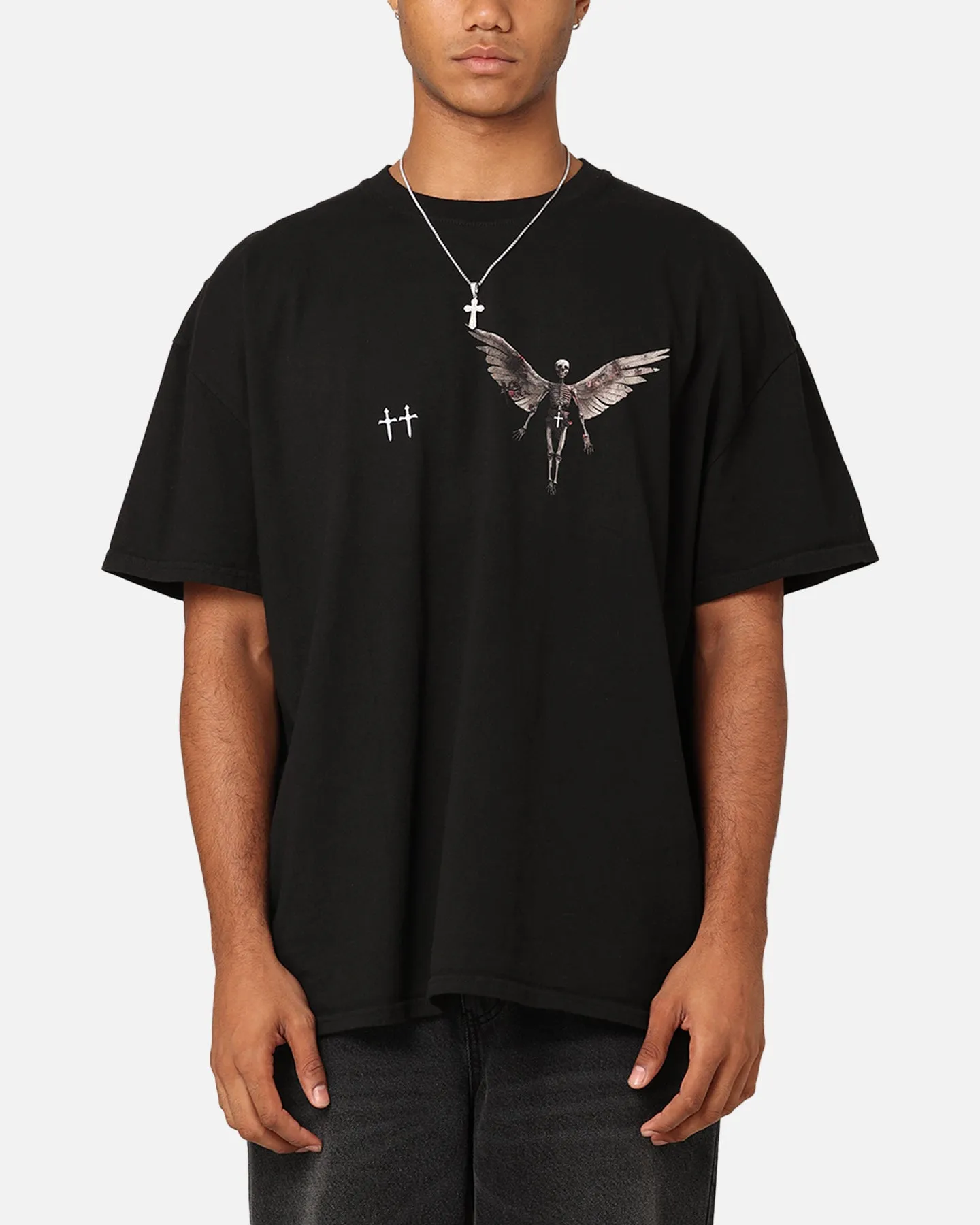 Saint Morta Momento Mori T-Shirt Black V neck