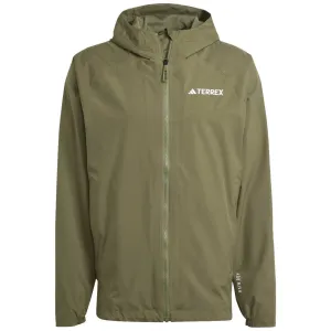 adidas Multi 2-Layer Mens Hooded Rain Jacket Water Repellent Finish Dynamic Feel