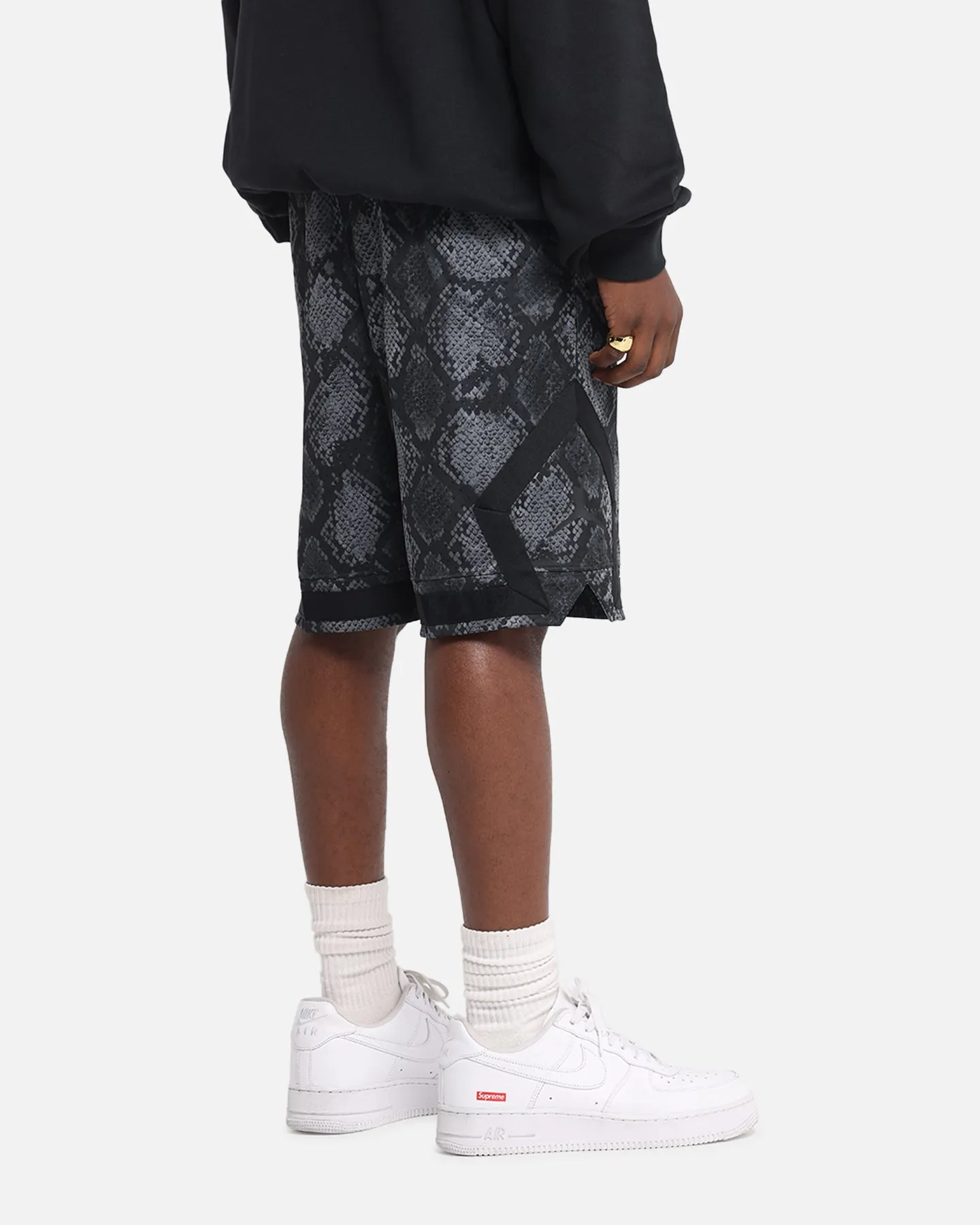 Jordan Jumpman Dri-FIT Sport Diamond Shorts Black/Black Side Pockets cheering section