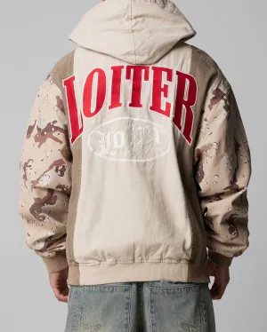 Athleisure Look Brushed Interior Texture Loiter Splinter Hoodie Desert Camo