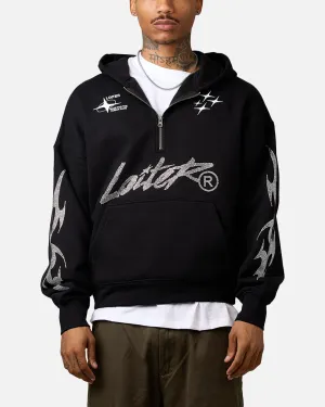 Street Scene Loiter Rave Rhinestone Hoodie Black